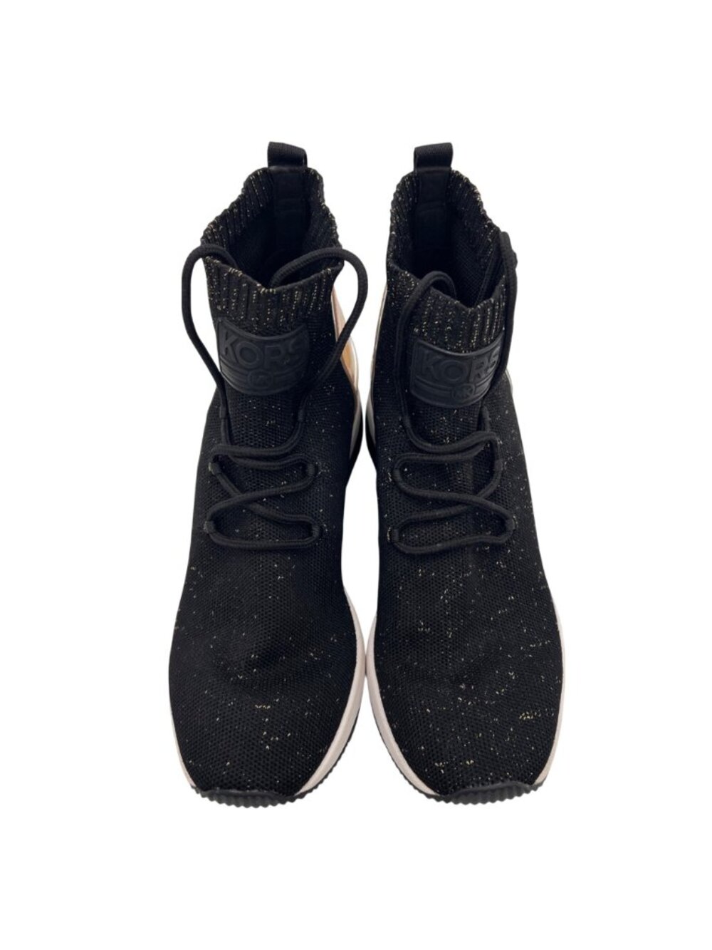 Michael Kors Skyler Elastic Bootie Wedge High Top Sneaker Womens Size 7 Metallic - Picture 3 of 16